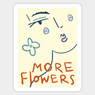 More flowers, Flower girl, Abstract art, Retro print, Funny art, Sketch art, Floral art, Botanical Sticker